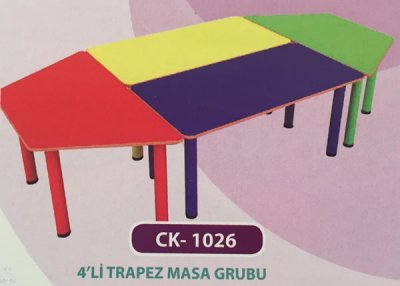 Kreş Trapez Masa - 4 Parça